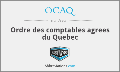 OCAQ - Ordre des comptables agrees du Quebec