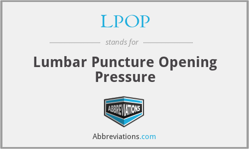 LPOP - Lumbar Puncture Opening Pressure