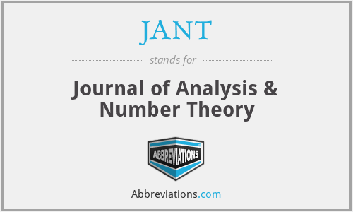 JANT - Journal of Analysis & Number Theory