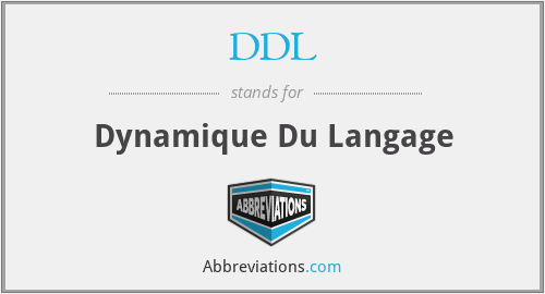 DDL - Dynamique Du Langage