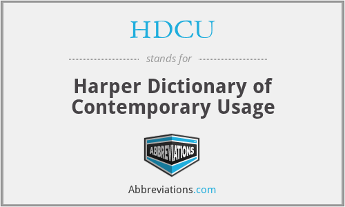 HDCU - Harper Dictionary of Contemporary Usage