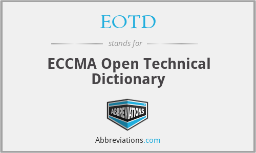EOTD - ECCMA Open Technical Dictionary