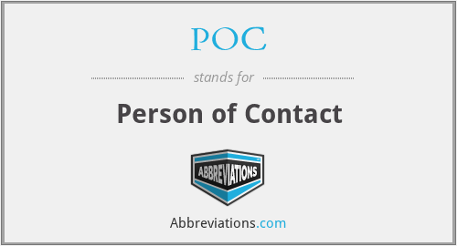 POC - Person of Contact