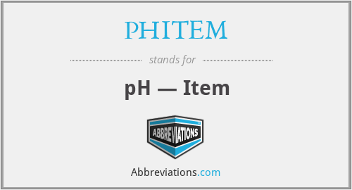 PHITEM - pH — Item