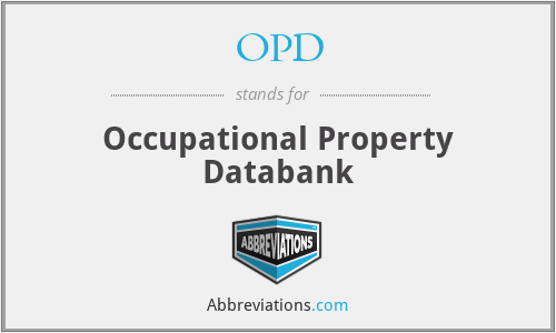 OPD - Occupational Property Databank