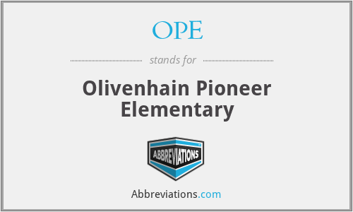 OPE - Olivenhain Pioneer Elementary