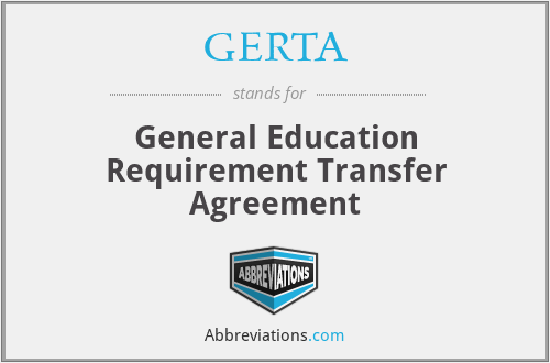 GERTA - General Education Requirement Transfer Agreement