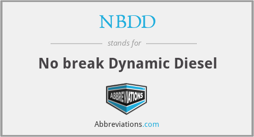 NBDD - No break Dynamic Diesel