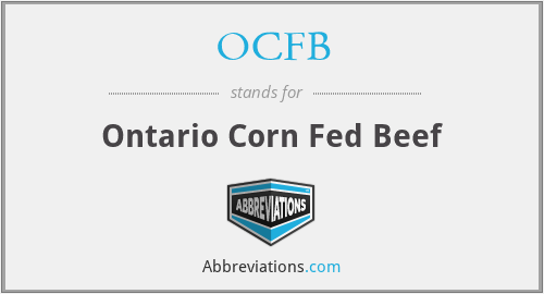 OCFB - Ontario Corn Fed Beef