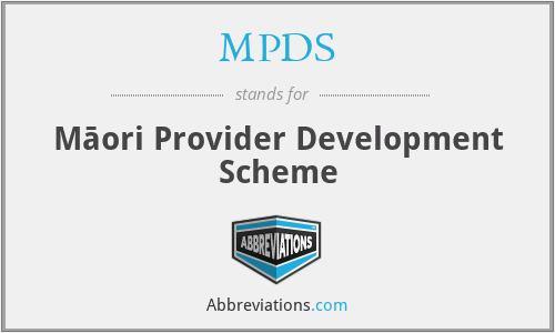 MPDS - Māori Provider Development Scheme