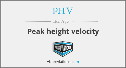 PHV - Peak height velocity