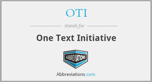 OTI - One Text Initiative