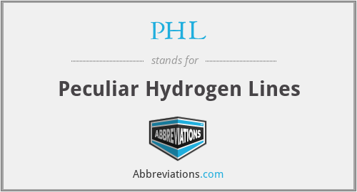 PHL - Peculiar Hydrogen Lines