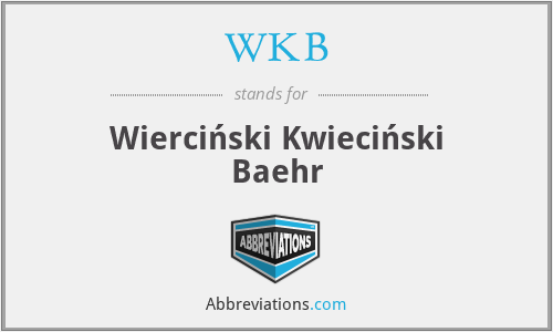 WKB - Wierciński Kwieciński Baehr