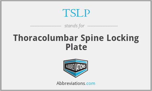 TSLP - Thoracolumbar Spine Locking Plate