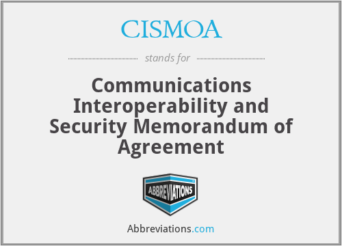 CISMOA - Communications Interoperability and Security Memorandum of Agreement