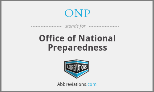 ONP - Office of National Preparedness