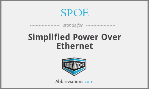 SPOE - Simplified Power Over Ethernet