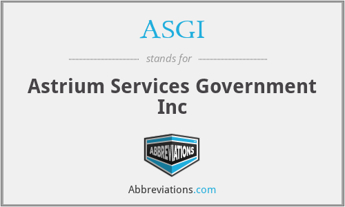ASGI - Astrium Services Government Inc