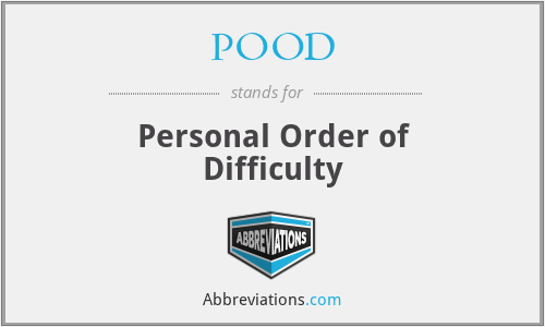 POOD - Personal Order of Difficulty