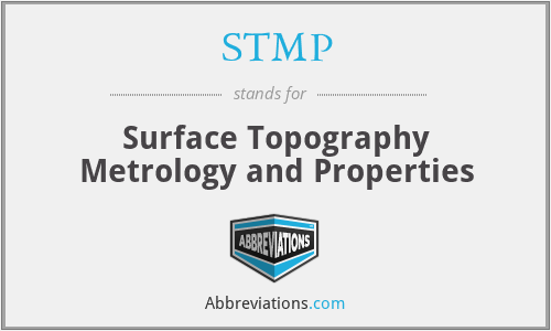 STMP - Surface Topography Metrology and Properties