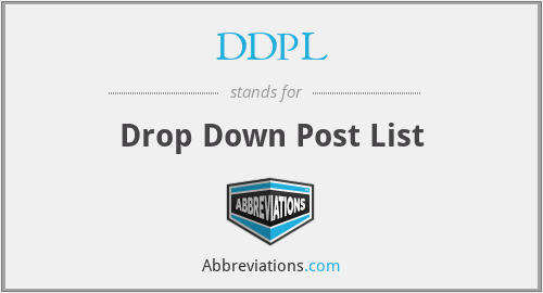 DDPL - Drop Down Post List