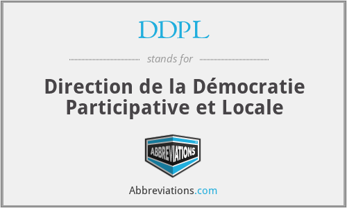 DDPL - Direction de la Démocratie Participative et Locale