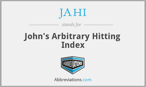 JAHI - John's Arbitrary Hitting Index