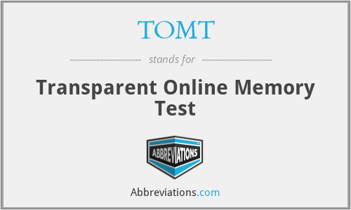TOMT - Transparent Online Memory Test