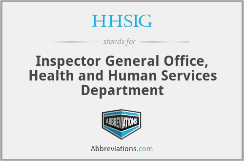 HHSIG - Inspector General Office, Health and Human Services Department