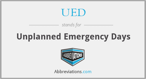 UED - Unplanned Emergency Days