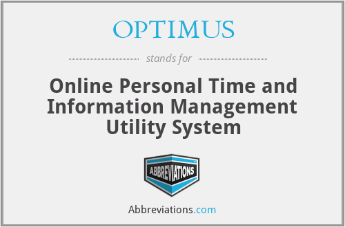 OPTIMUS - Online Personal Time and Information Management Utility System