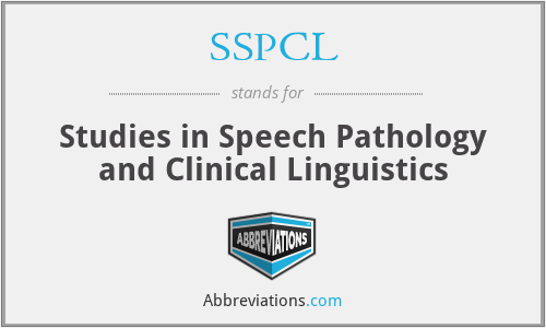 SSPCL - Studies in Speech Pathology and Clinical Linguistics