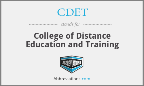 CDET - College of Distance Education and Training