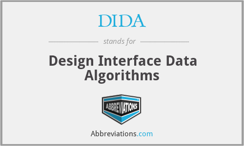 DIDA - Design Interface Data Algorithms