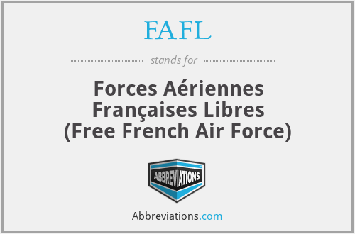 FAFL - Forces Aériennes Françaises Libres
(Free French Air Force)