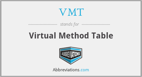 VMT - Virtual Method Table