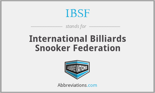 IBSF - International Billiards Snooker Federation