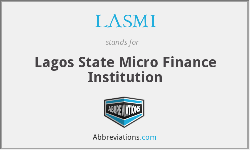 LASMI - Lagos State Micro Finance Institution