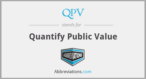QPV - Quantify Public Value