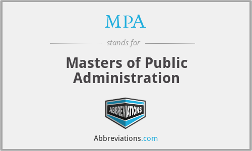 MPA - Masters of Public Administration