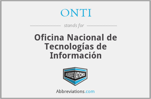 ONTI - Oficina Nacional de Tecnologías de Información