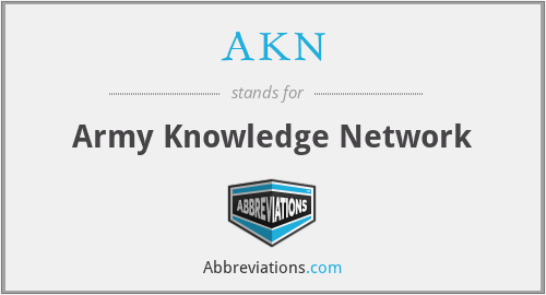 AKN - Army Knowledge Network