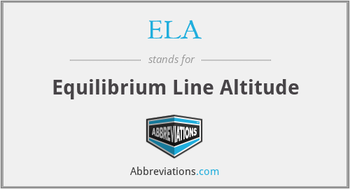 ELA - Equilibrium Line Altitude