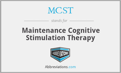 MCST - Maintenance Cognitive Stimulation Therapy
