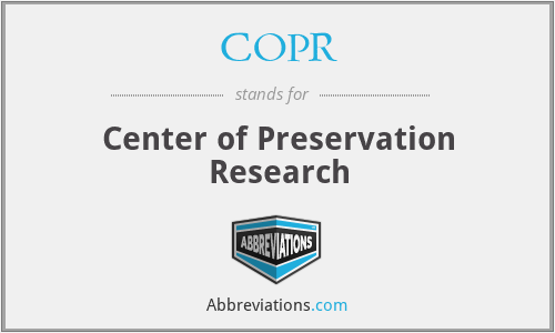 COPR - Center of Preservation Research