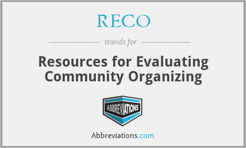 RECO - Resources for Evaluating Community Organizing