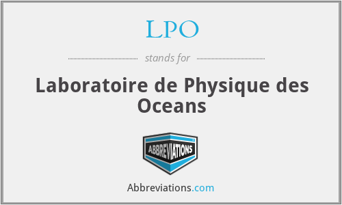 LPO - Laboratoire de Physique des Oceans