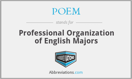 POEM - Professional Organization of English Majors