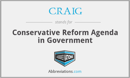 CRAIG - Conservative Reform Agenda in Government